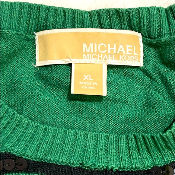 Michael Kors- XL- green- w/black sequin - Picture 3 of 4